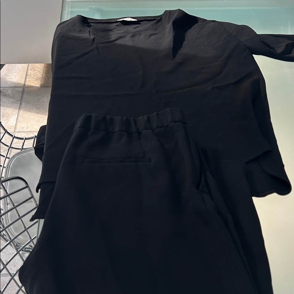 Black Top and Pants Set